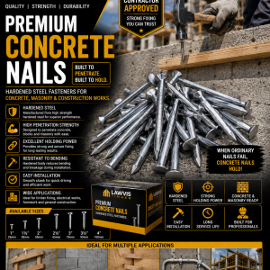 Premium Concrete Nails Ghana – Hardened Steel Construction Fasteners by Lawvis Timber