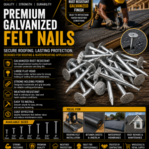 Premium Galvanized Felt Nails – Roofing & Waterproofing Fasteners