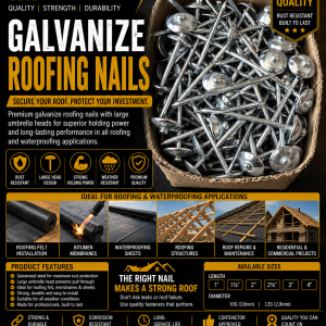 Premium Galvanized Roofing  Nails – Roofing & Waterproofing Fasteners