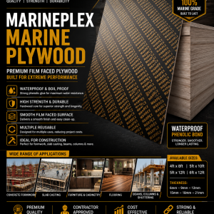 MARINEPLEX Marine Plywood – Premium Waterproof Film Faced Construction Plywood