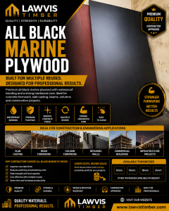All Black Marine Plywood Ghana | Waterproof Formwork Plywood | Lawvis Timber