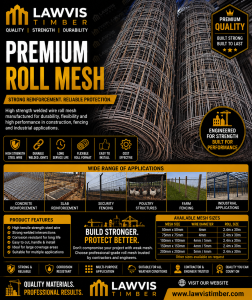 Roll Mesh Ghana | Welded Wire Mesh for Concrete Reinforcement, Security Fencing and Construction Projects | Lawvis Timber